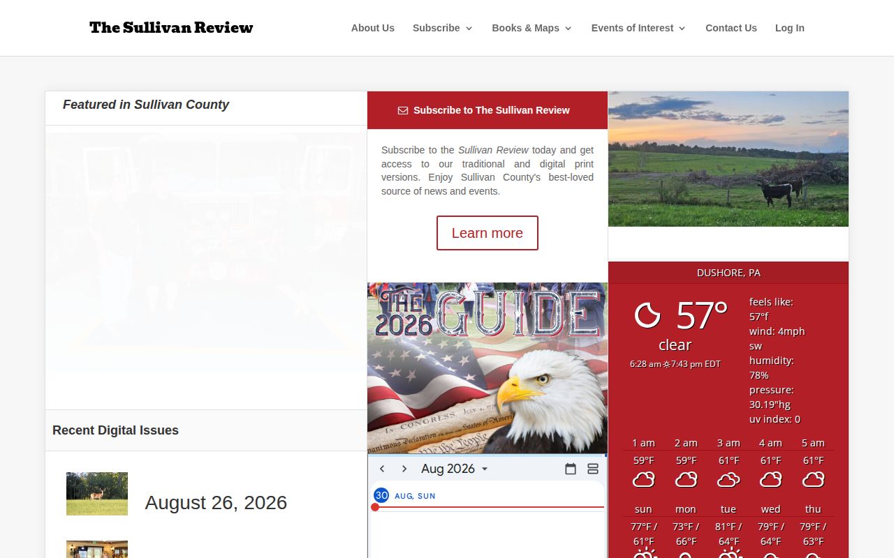 Sullivan County police-blotter record source, The Sullivan Review weekly reporting page